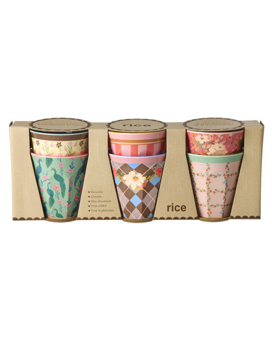 set bicchieri stile vintage melamina rice