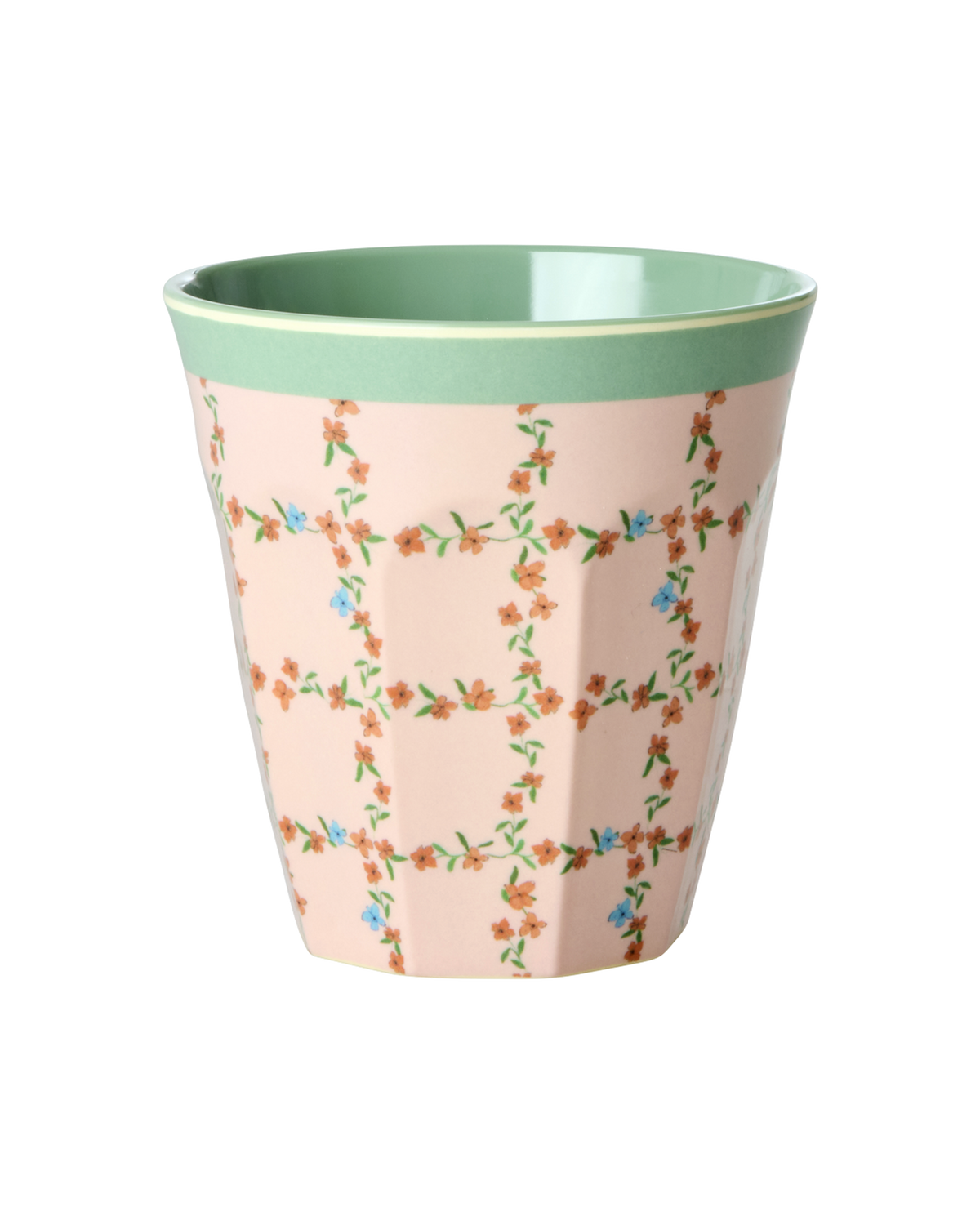 bicchiere melamina rosa con fiori piccoli