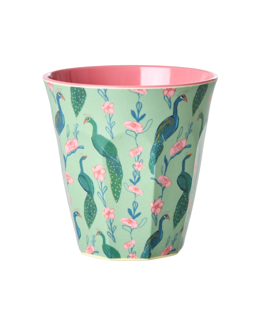 bicchiere melamina pavoni interno rosa