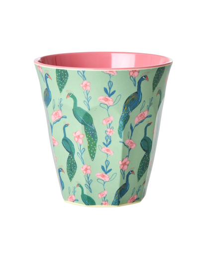 bicchiere melamina pavoni interno rosa