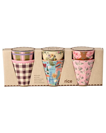 set 6 bicchieri rice melamina idea regalo