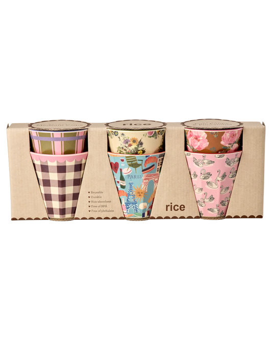 set 6 bicchieri rice melamina idea regalo