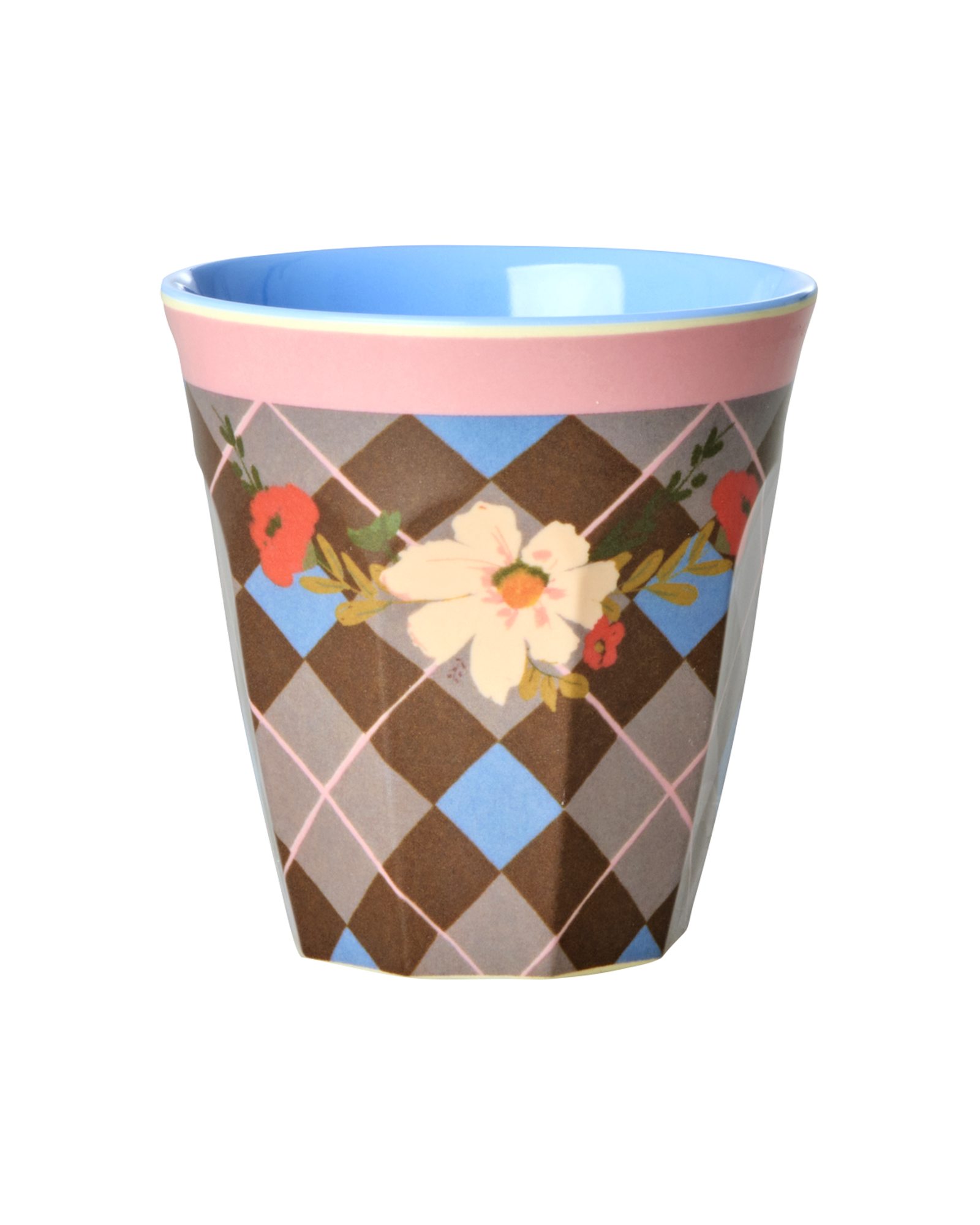 bicchiere stile vintage rice melamina tartan