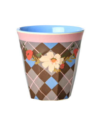 bicchiere stile vintage rice melamina tartan