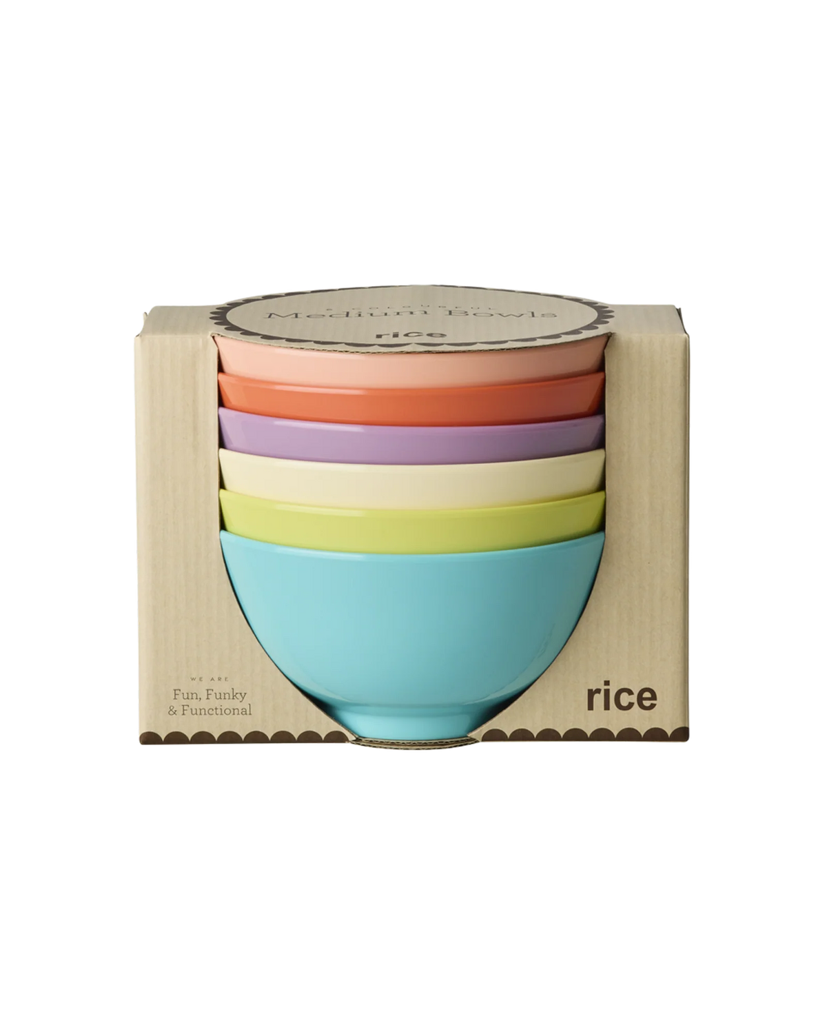 Rice - Set 6 Ciotole in melamina colorate 15x19 cm