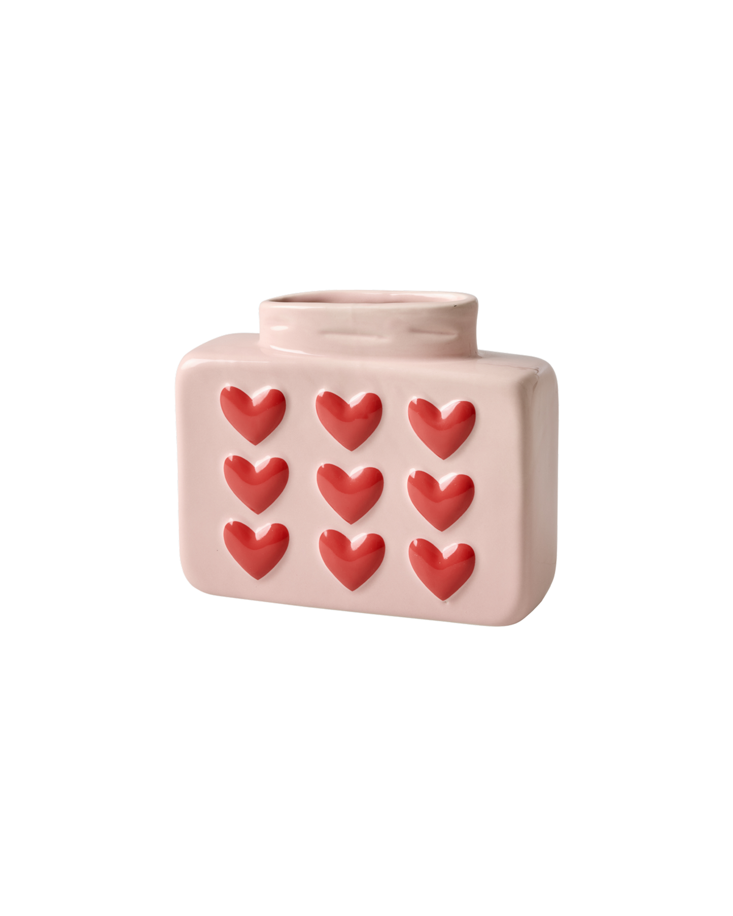 vaso 16x13 cm romantico con cuori