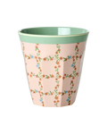 bicchiere melamina stile vintage fiori