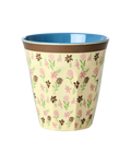 bicchiere melamina beige fiori vintage rice