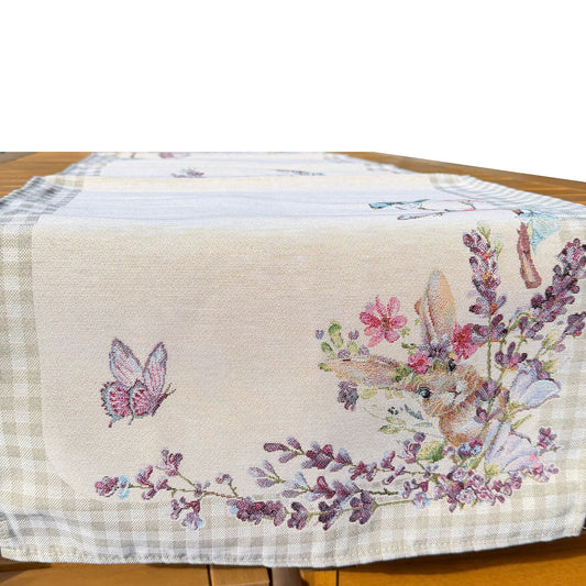 runner pasqua coniglio lavanda gobelin