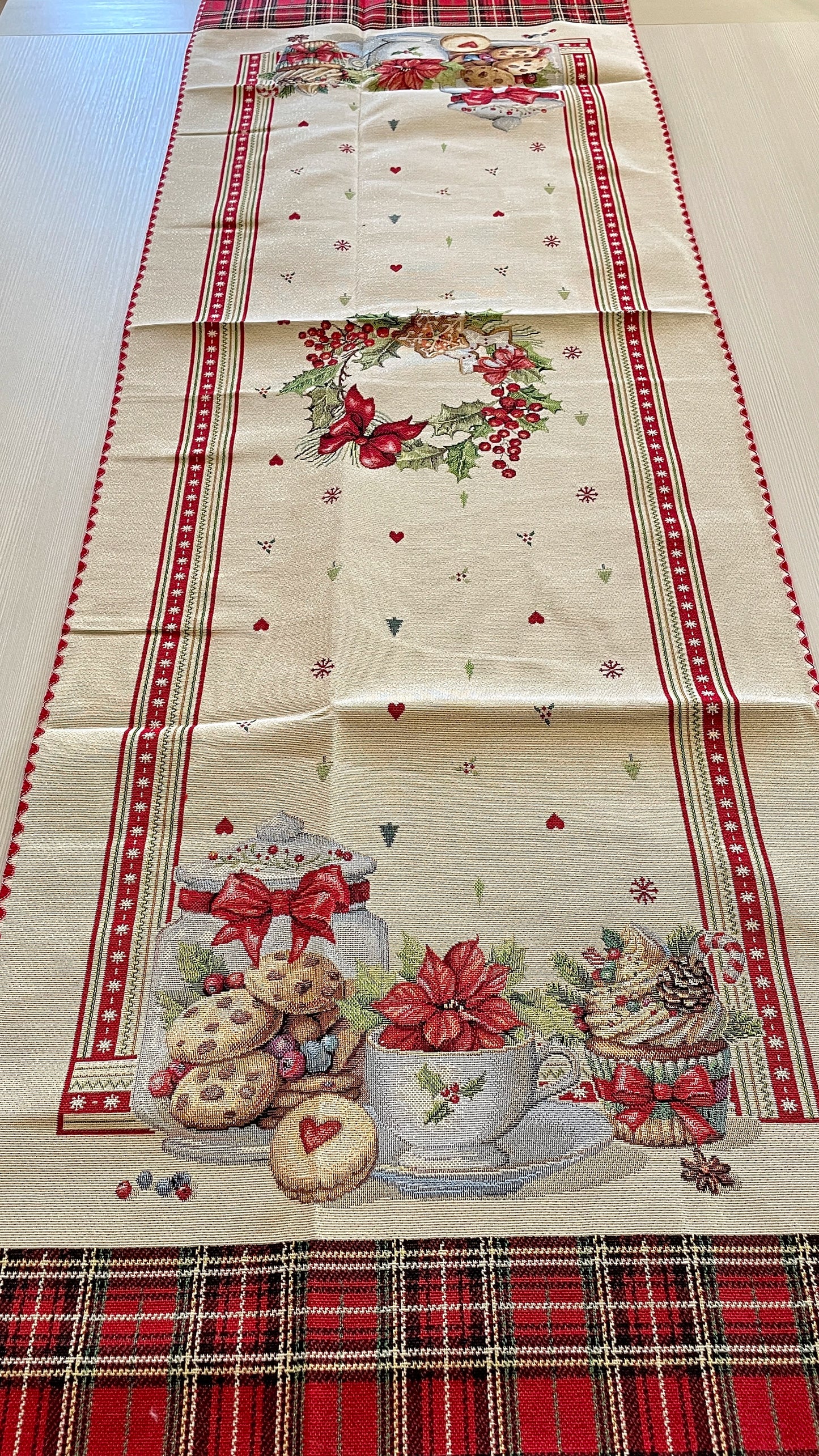 runner rettangolare gobelin con dolci natalizi