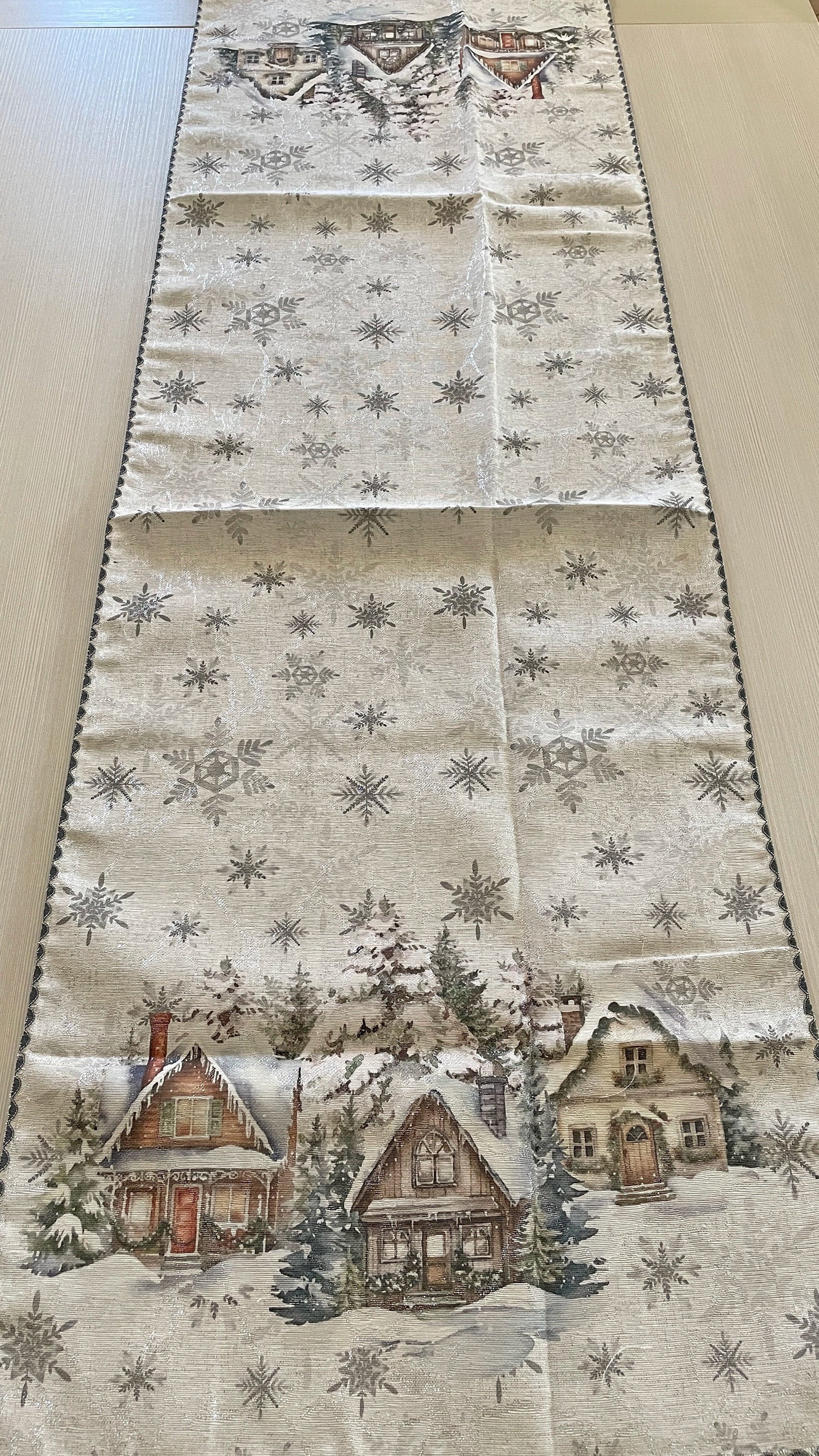 runner 100% cotone natalizio argento lurex