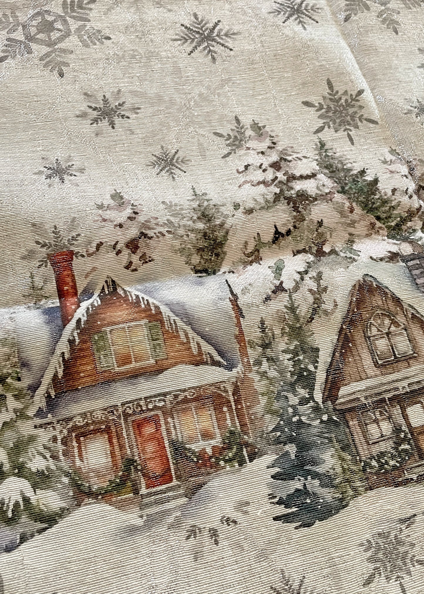 dettaglio runner natalizio villaggio argento