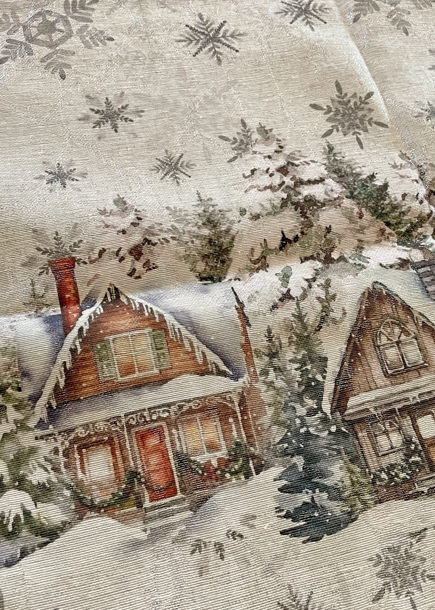 dettaglio runner natalizio villaggio argento