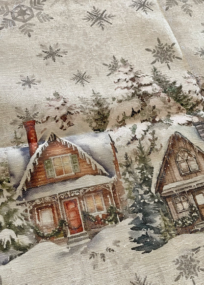 dettaglio runner natalizio villaggio argento