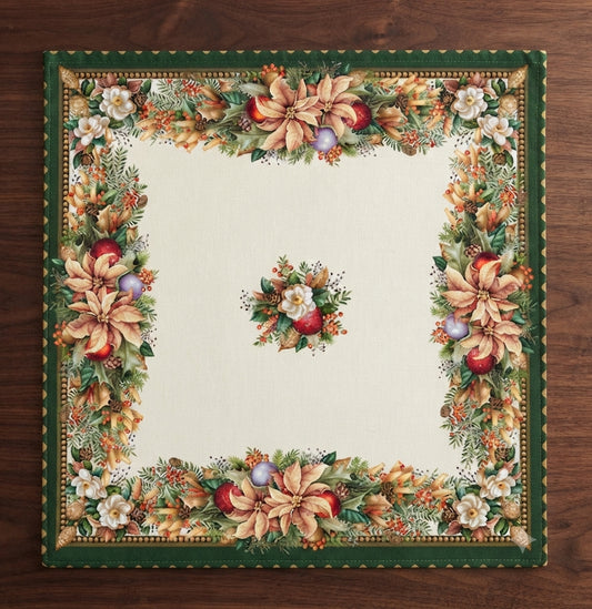 runner tovaglia quadrata natalizia Poinsettia 
