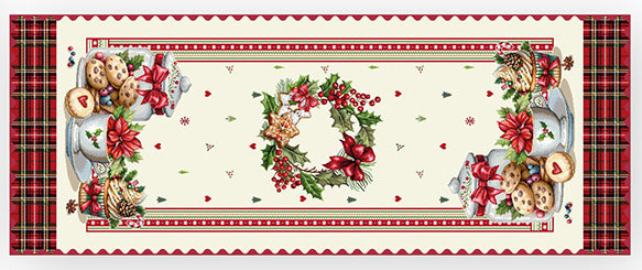 Runner con Dolci natalizi e cornice tartan