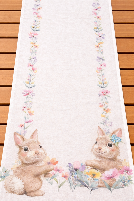 runner pasqua conigli fiori colorati