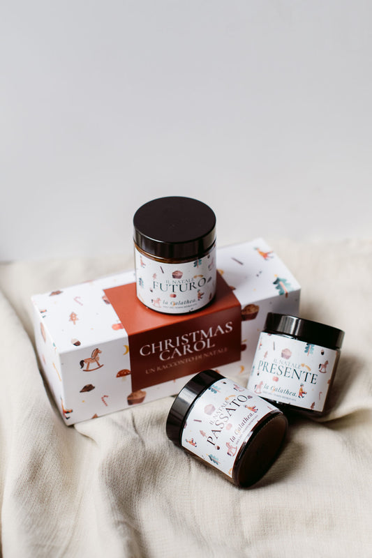 set 3 candele idea regalo Christmas carol