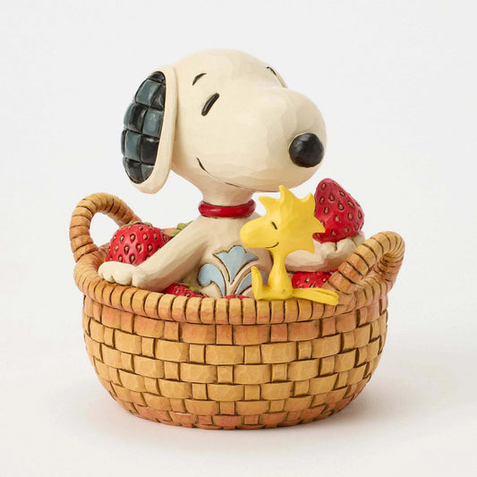 Jim Shore - Snoopy e Woodstock cestino di fragole