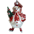 snowman addobbo in vetro da collezione