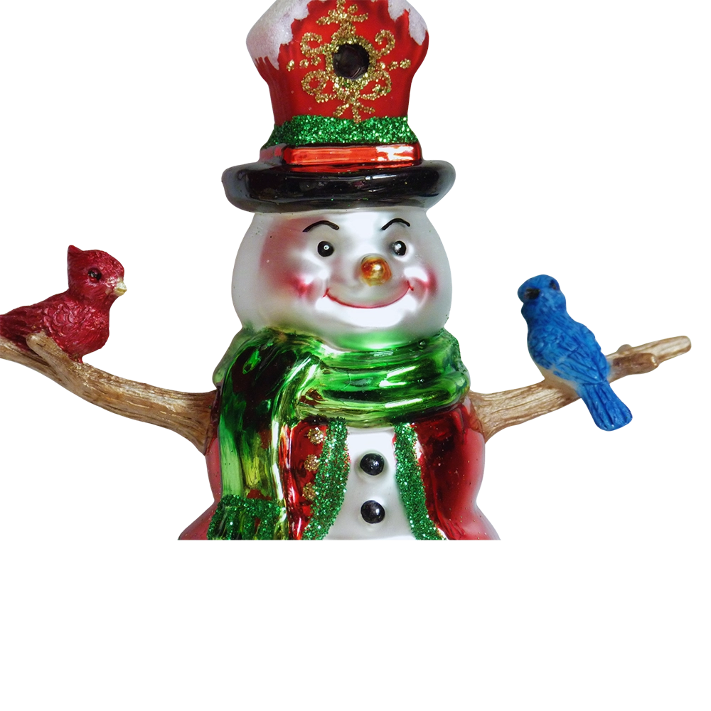 snowman dipinto a mano ornamento natalizio