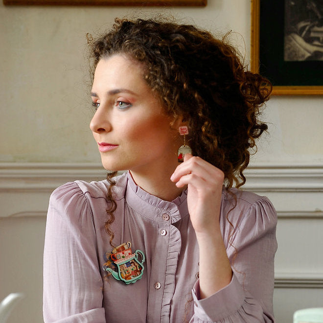 spilla artigianale donna teiera