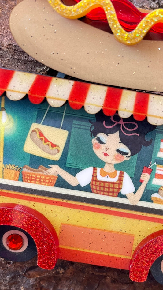 spilla artigianale food truck hot dog vintage