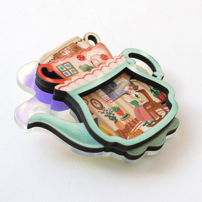 laliblue spilla teiera realizzata a mano