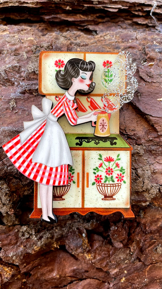 spilla fatta a mano stile pin up dettagli vintage