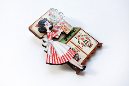 spilla vintage realizzata a mano ispirata moda anni 50