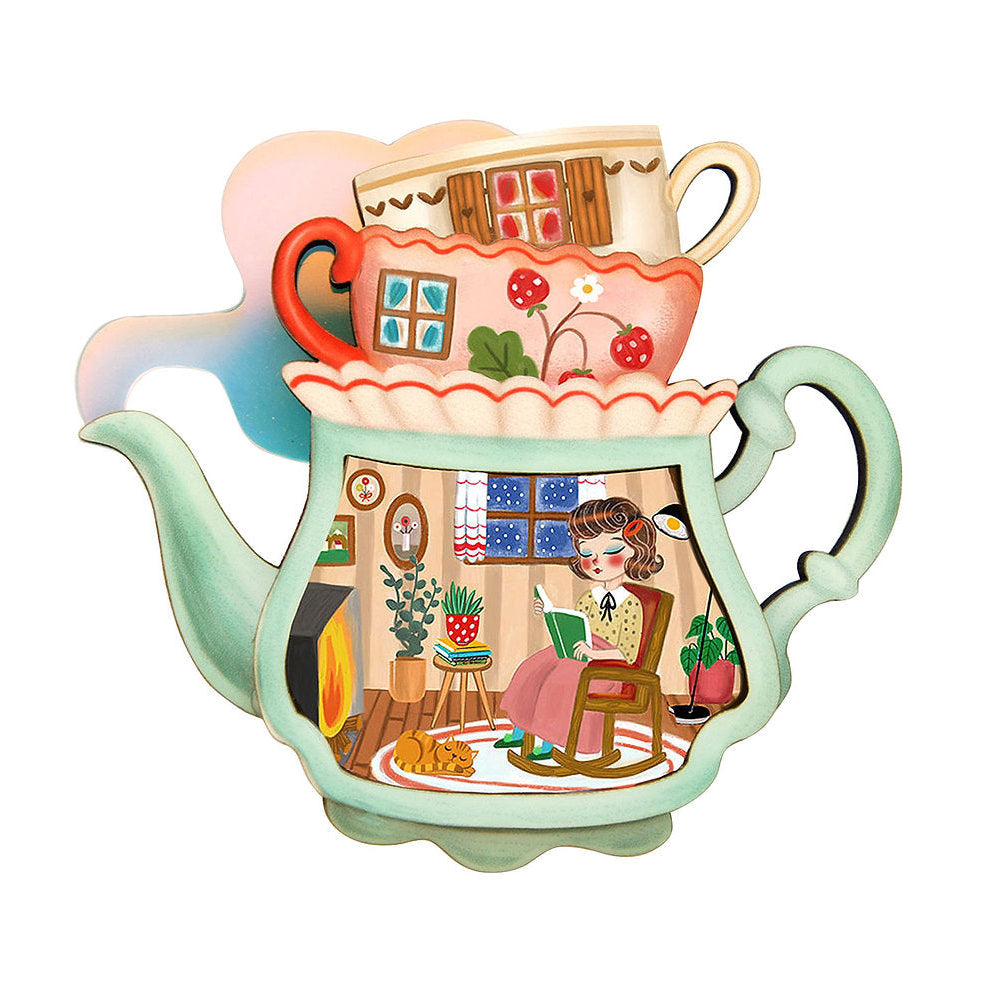 spilla teiera artigianale tea time