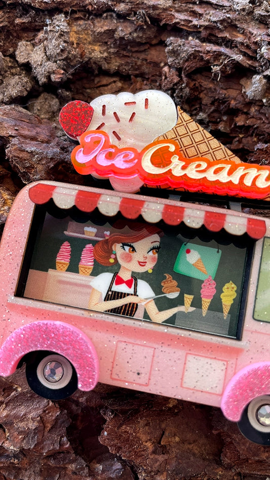 Laliblue - Spilla retrò anni 50 furgoncino dei Gelati