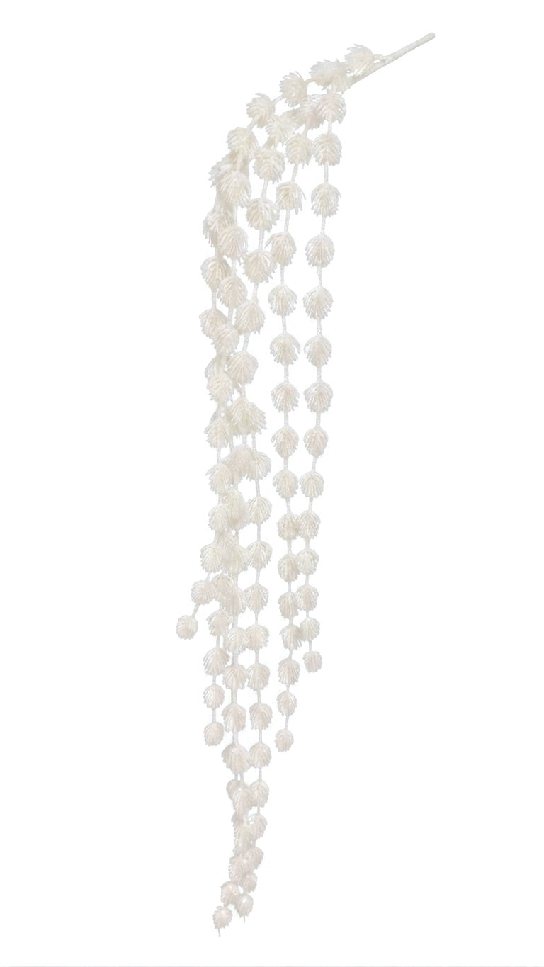 stelo artificiale pendente bianco glitter