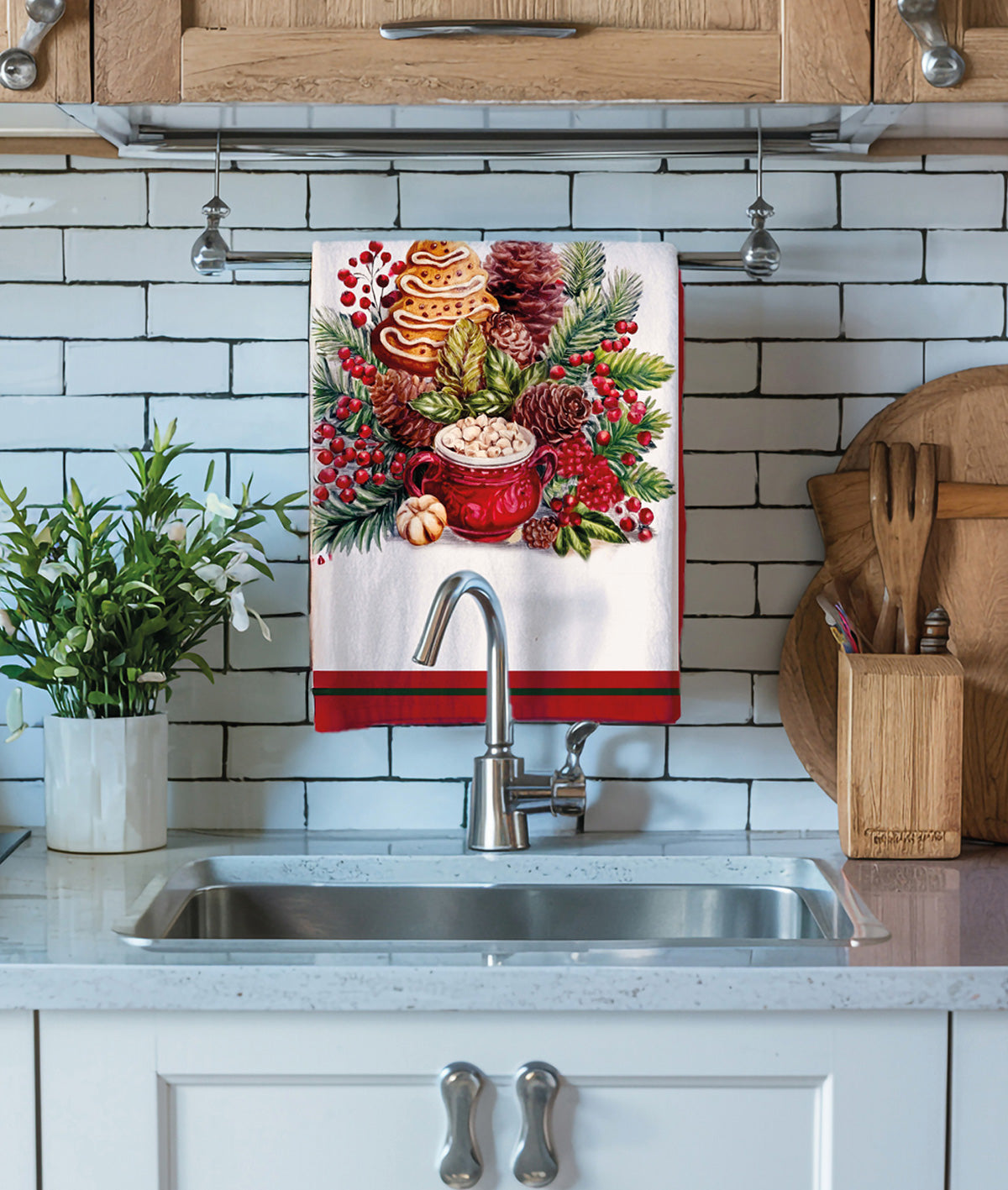 Strofinaccio assortito con stampa di Dolci Natalizi 55x80 cm