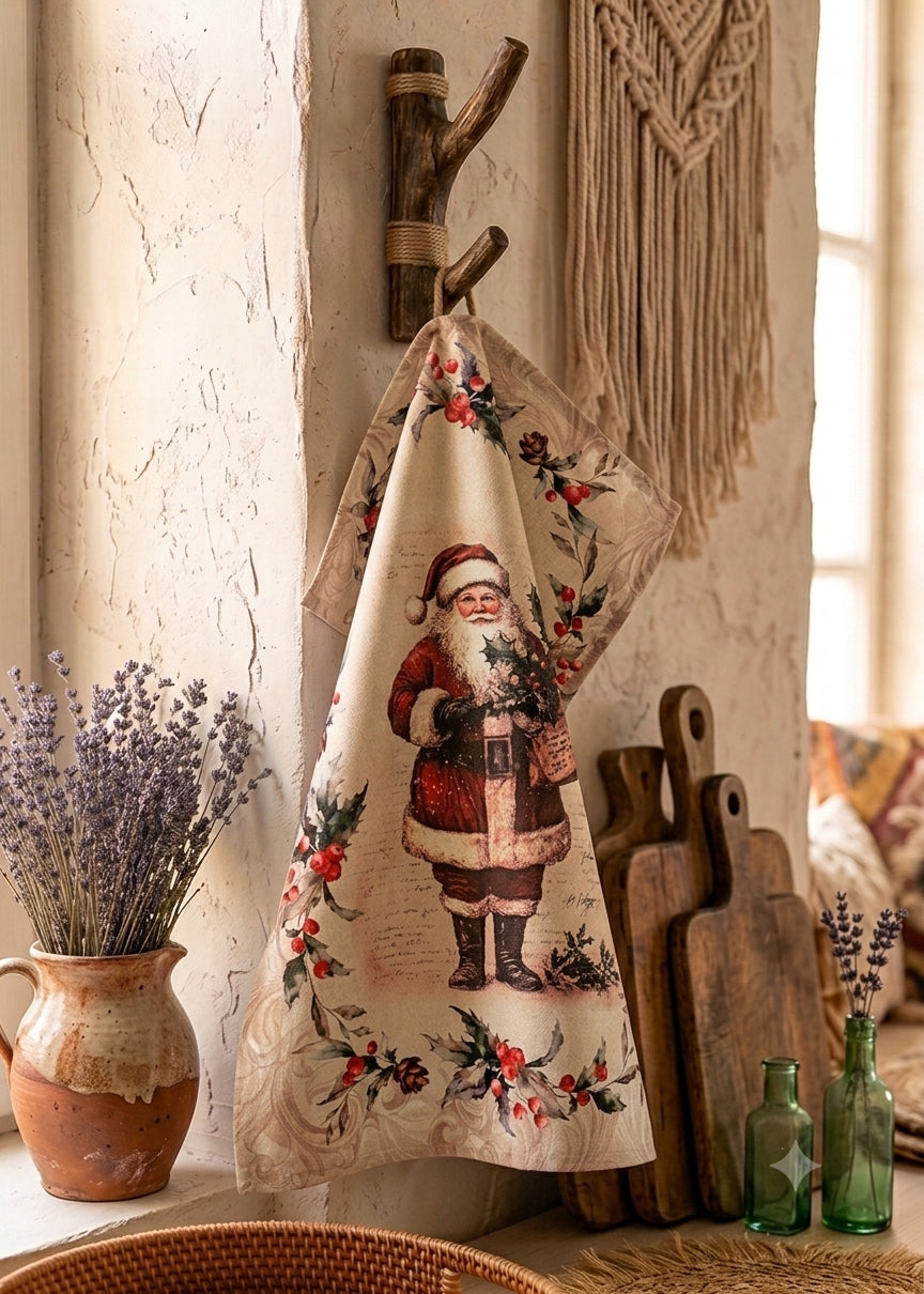 strofinaccio cucina stampa natalizia babbo natale
