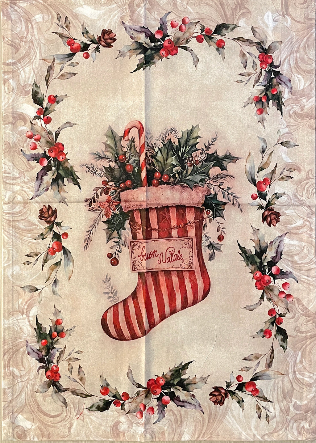 strofinaccio cotone calza buon natale