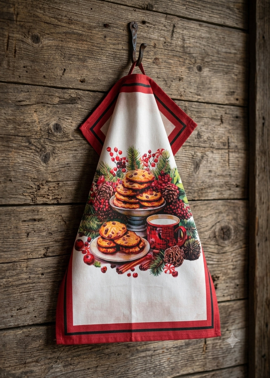 Strofinaccio assortito con stampa di Dolci Natalizi 55x80 cm