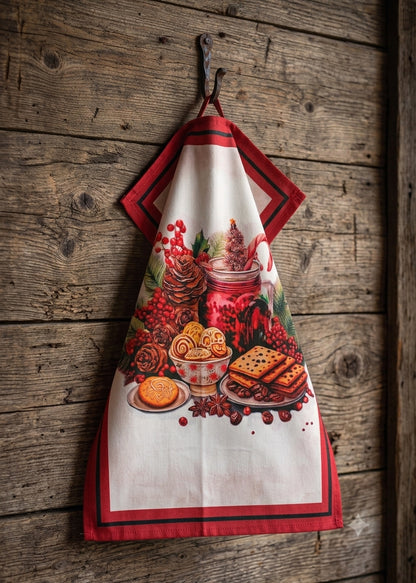 Strofinaccio assortito con stampa di Dolci Natalizi 55x80 cm