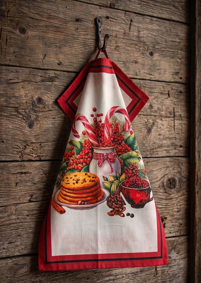 Strofinaccio assortito con stampa di Dolci Natalizi 55x80 cm