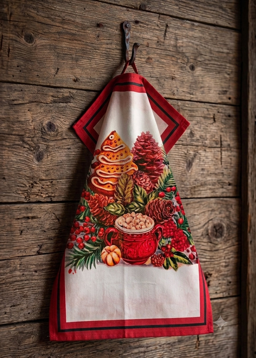 Strofinaccio assortito con stampa di Dolci Natalizi 55x80 cm