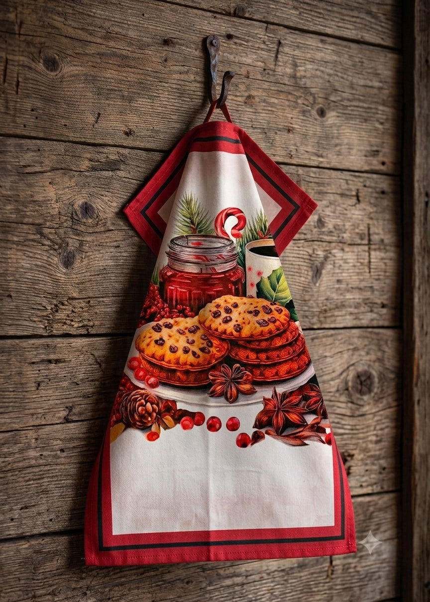 Strofinaccio assortito con stampa di Dolci Natalizi 55x80 cm