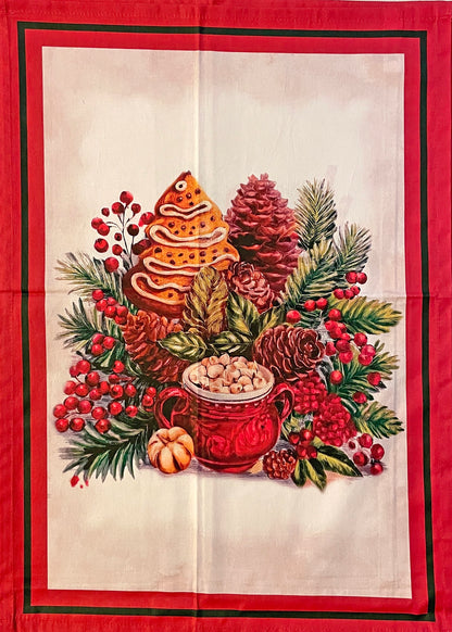 Strofinaccio assortito con stampa di Dolci Natalizi 55x80 cm