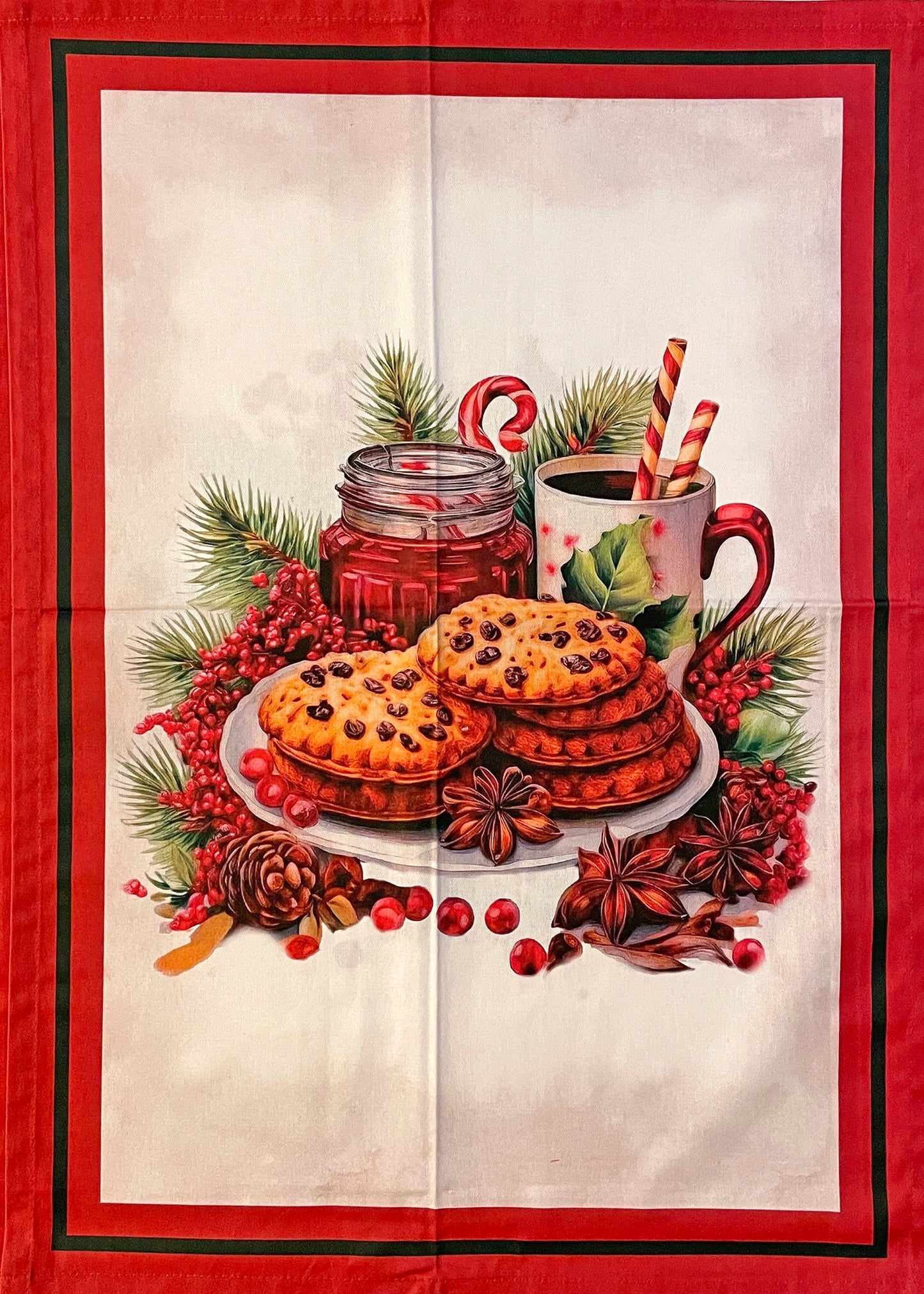 Strofinaccio assortito con stampa di Dolci Natalizi 55x80 cm