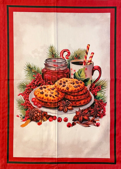 Strofinaccio assortito con stampa di Dolci Natalizi 55x80 cm