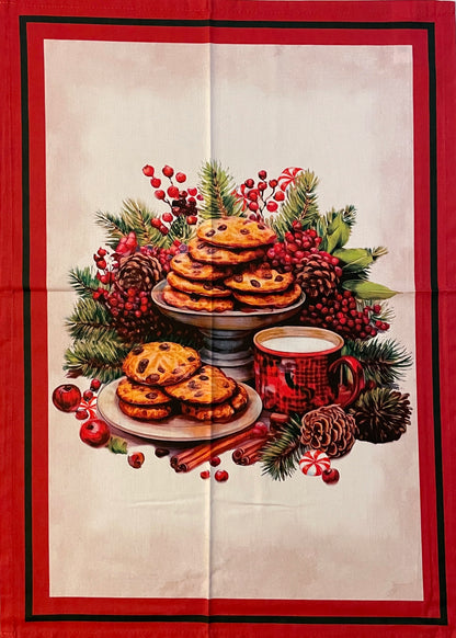 Strofinaccio assortito con stampa di Dolci Natalizi 55x80 cm