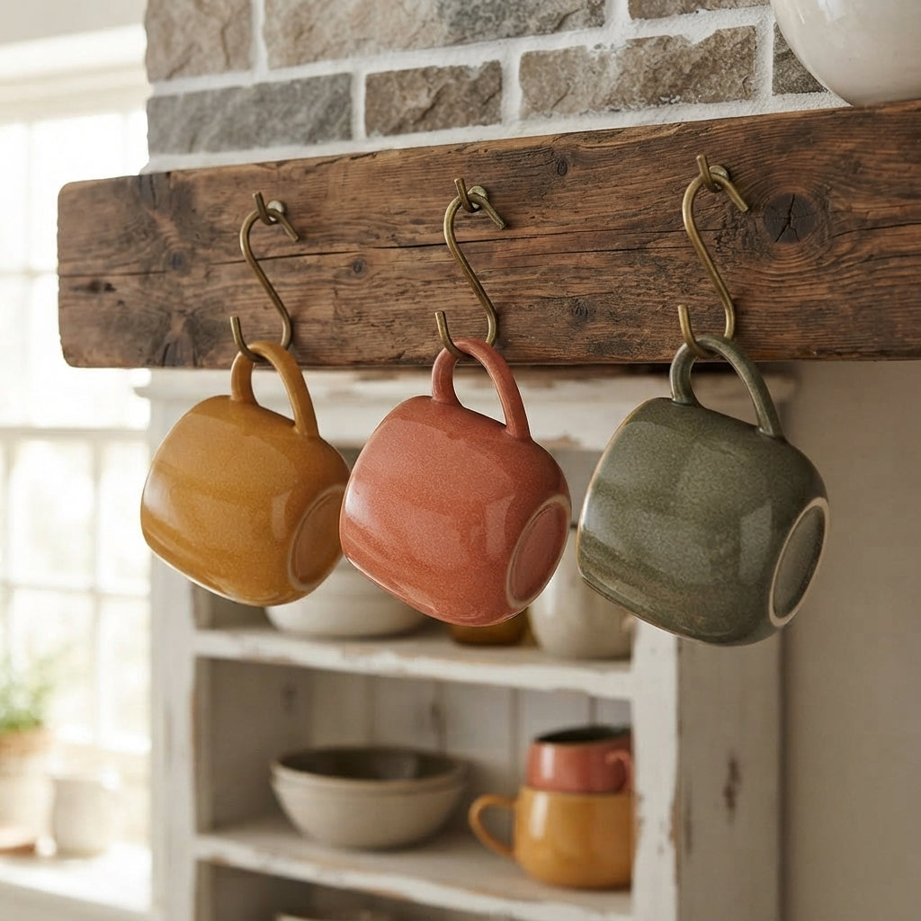 tazze colori autunnali gres stile rustico cozy