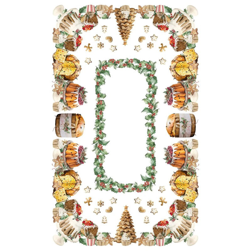 tovaglia natalizia cotone stampato dolci natalizi