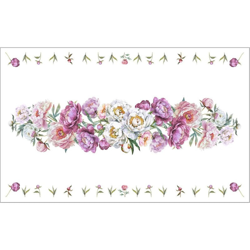 tovaglia cotone stampa digitale fiori peonie viola rosa