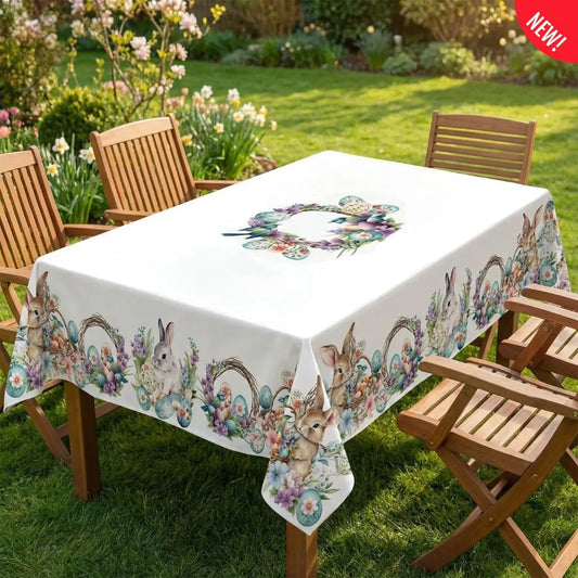 tovaglia 150 x 180 pasqua conigli fiori uova