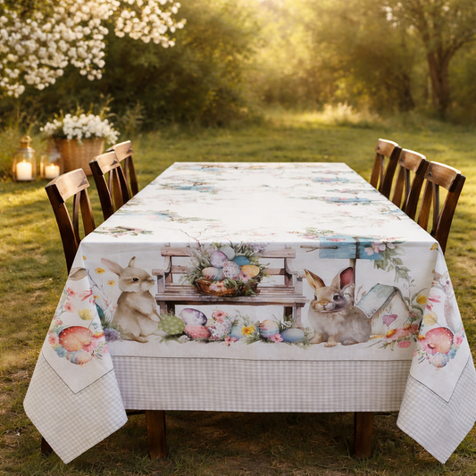 tovaglia cotone 6 persone soft bunny stile country